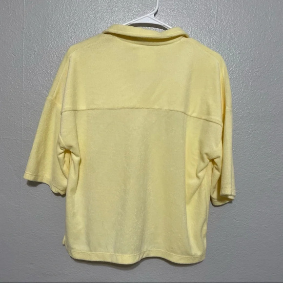 C&C California Terry Cloth Collar T Shirt Yellow NWT - Picture 6 of 7